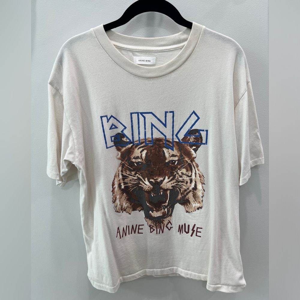 Anine Bing Graphic Tee Sz L. EUC